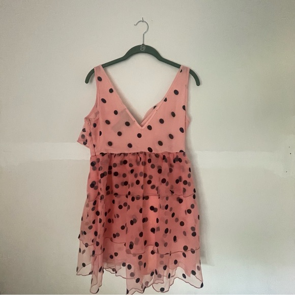 Twee Pink Frilly Dress with Large Bow - Dusty Daze - Picture 3 of 4